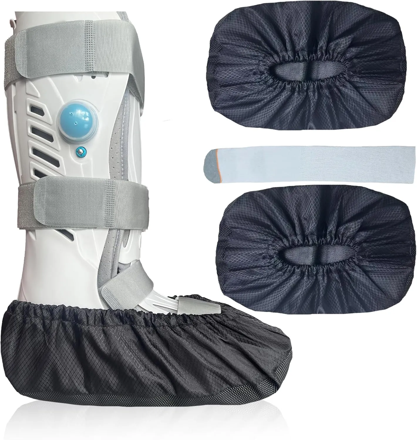 2 pcs Air Cam Walking Boot Covers, Fracture Medical Cast Boots Shoe Covers for Broken Foot Ankle Recovery With Waterproof Anti-slip and Washable (Medium)