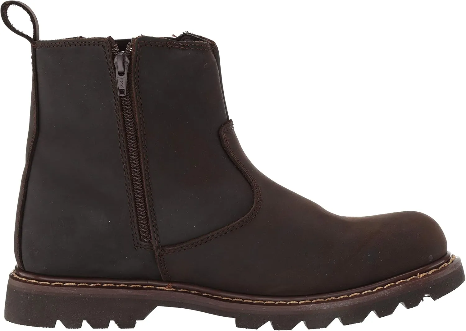 6" Australian Leather Work Boot & Construction Shoe, Oil, Slip & Acid Resistant Outsole, Orthotic PU Insole with Side Zipper, Good Year Welt