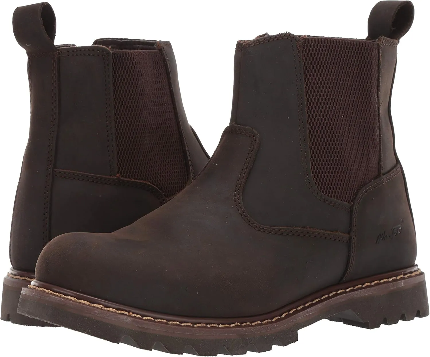 6" Australian Leather Work Boot & Construction Shoe, Oil, Slip & Acid Resistant Outsole, Orthotic PU Insole with Side Zipper, Good Year Welt