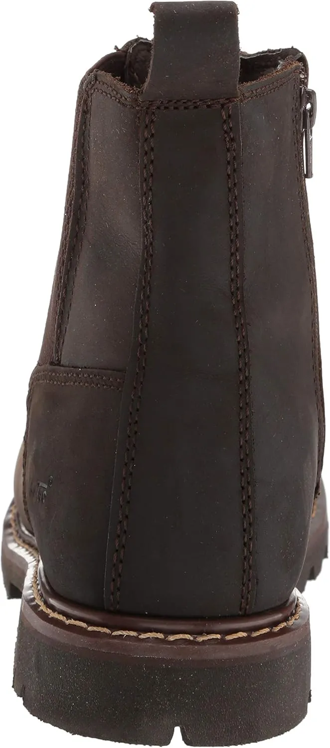 6" Australian Leather Work Boot & Construction Shoe, Oil, Slip & Acid Resistant Outsole, Orthotic PU Insole with Side Zipper, Good Year Welt