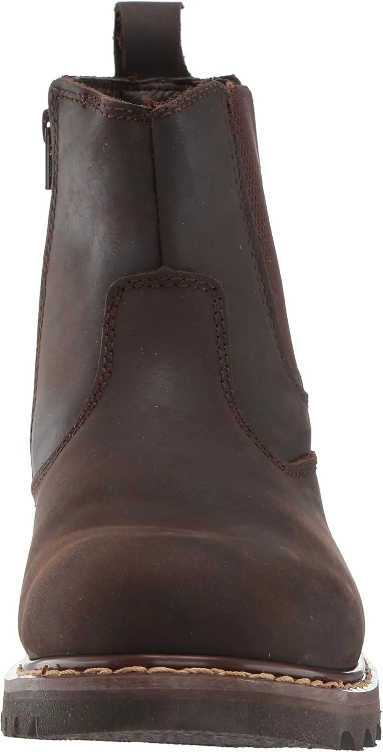 6" Australian Leather Work Boot & Construction Shoe, Oil, Slip & Acid Resistant Outsole, Orthotic PU Insole with Side Zipper, Good Year Welt