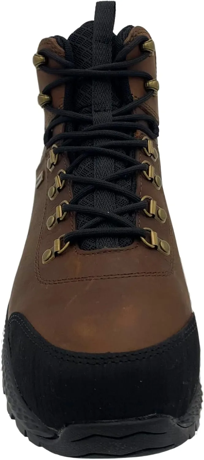 Ad Tec Men's 6" Hiker and Work Shoe - Tumbled Leather Upper, Waterproof, PU Insole Boots for Men - Flexible Mold Outsole for Comfort and Traction Pattern