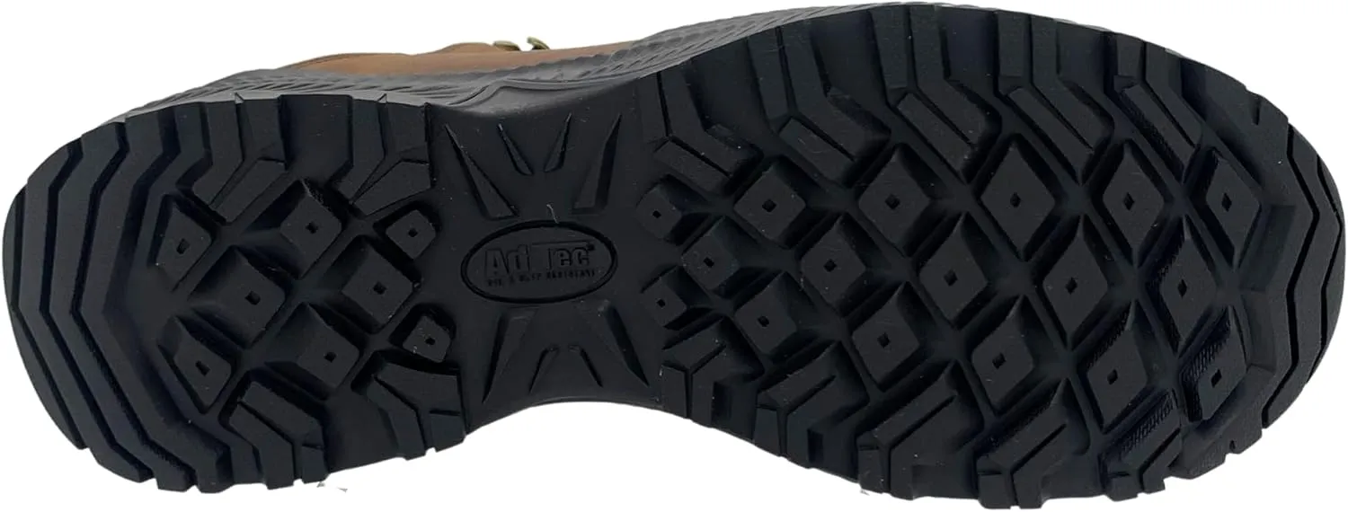 Ad Tec Men's 6" Hiker and Work Shoe - Tumbled Leather Upper, Waterproof, PU Insole Boots for Men - Flexible Mold Outsole for Comfort and Traction Pattern