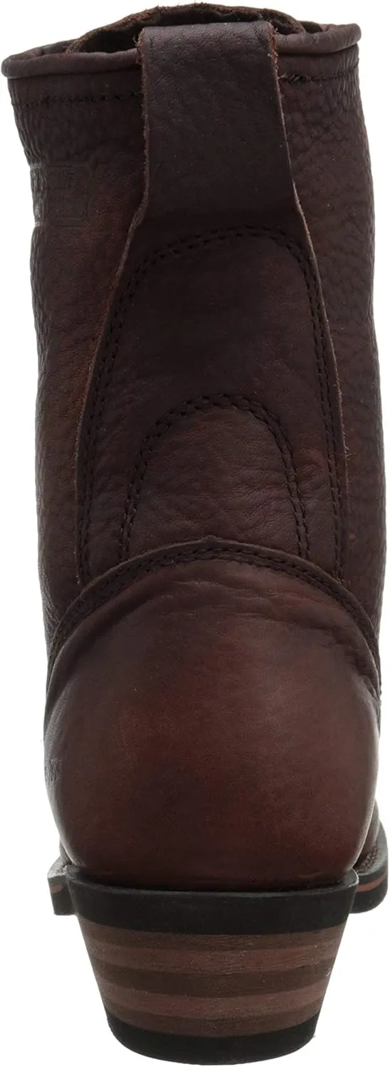 Ad Tec Men's 9" Packer Tumbled Leather Lacer Work Boots for Men, Chestnut - Plain Soft Toe, Moderate Mens Hiking Boots
