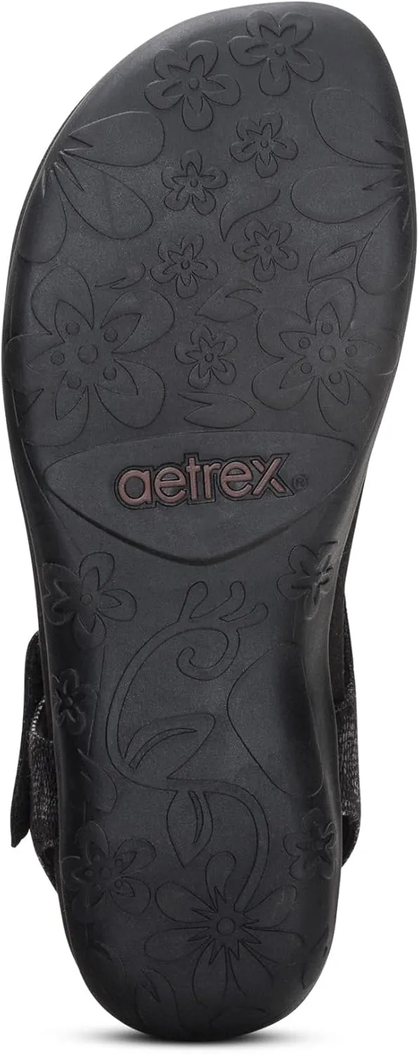 Aetrex Women's Ellie Orthopedic Adjustable Quarter Strap Comfort Thong Sandals