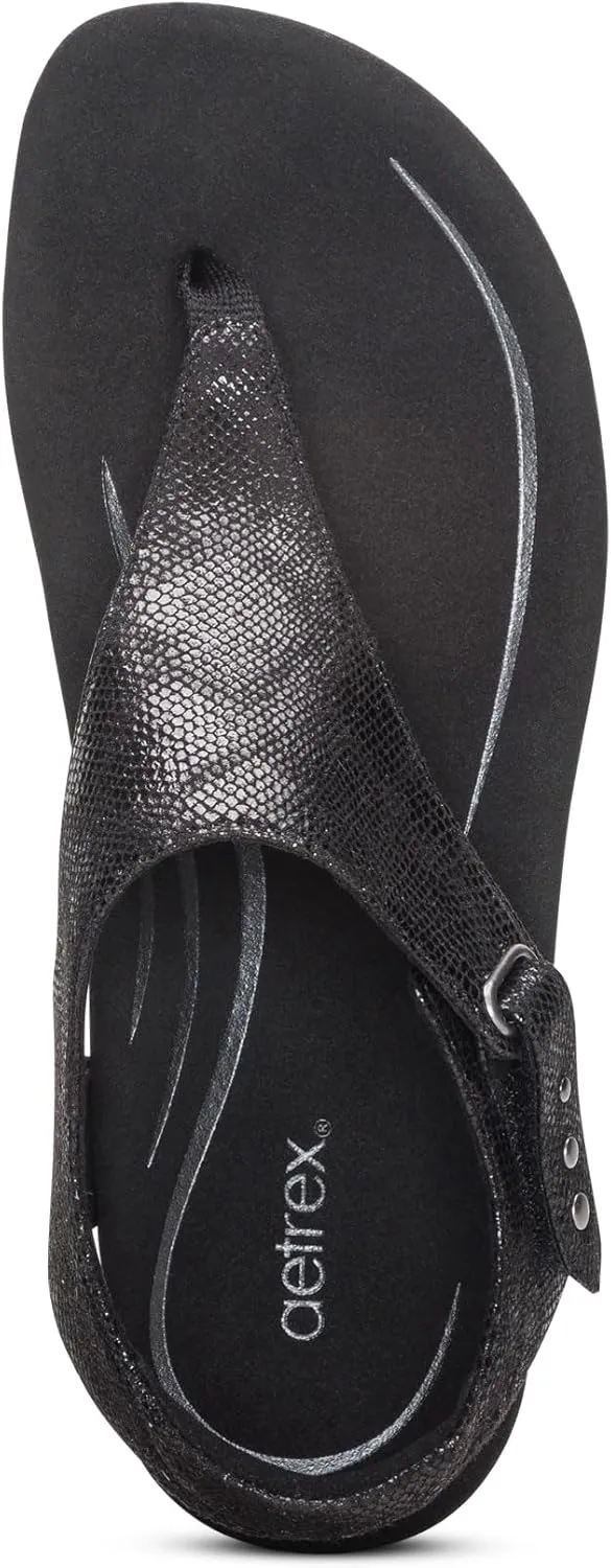 Aetrex Women's Ellie Orthopedic Adjustable Quarter Strap Comfort Thong Sandals