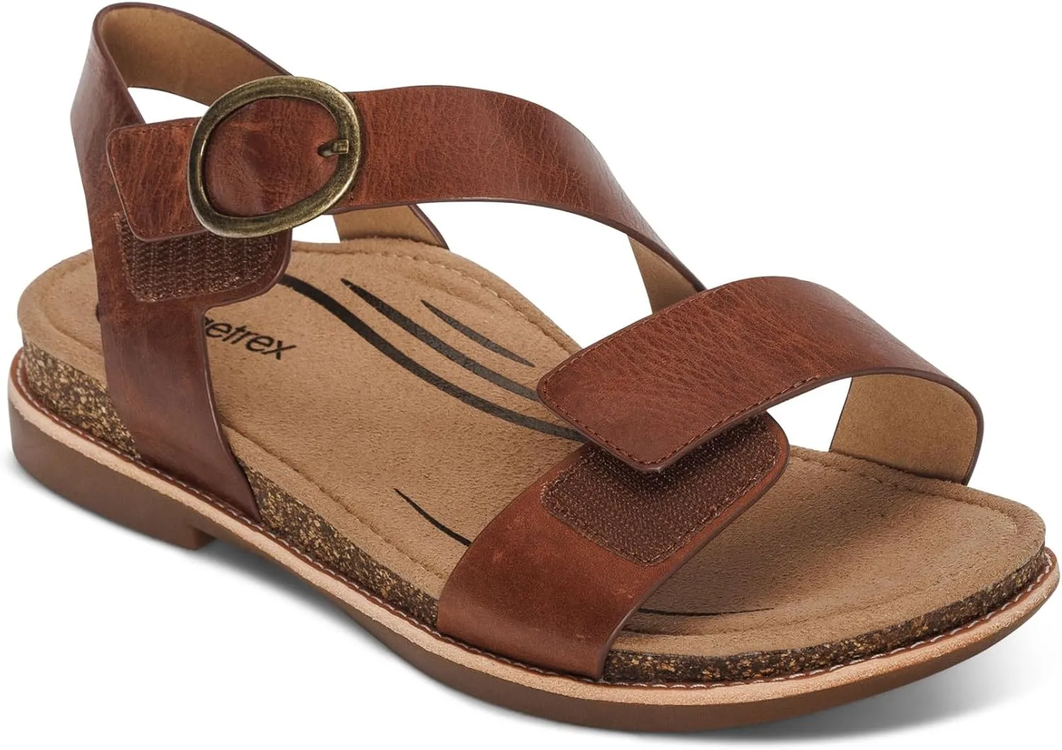 Aetrex Women's Tamara Orthopedic Asymmetrical Thong Sandals for Women Flats