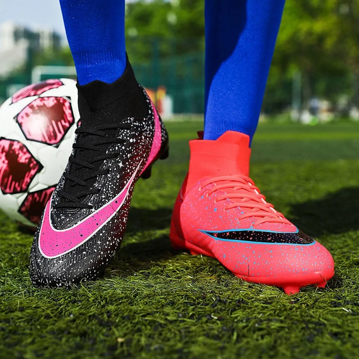 ailishabroy Mens Soccer Cleats Outdoor Spikes: Unisex Football Shoes Indoor Turf