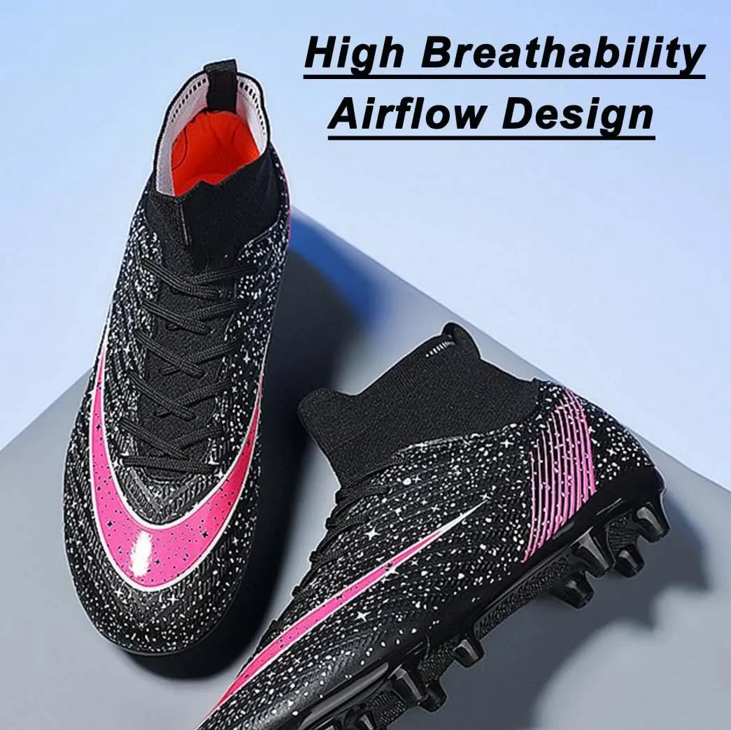ailishabroy Mens Soccer Cleats Outdoor Spikes: Unisex Football Shoes Indoor Turf