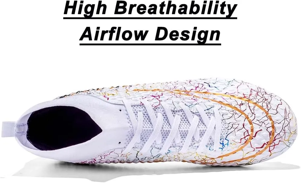ailishabroy Mens Soccer Cleats Outdoor Spikes: Unisex Football Shoes Indoor Turf