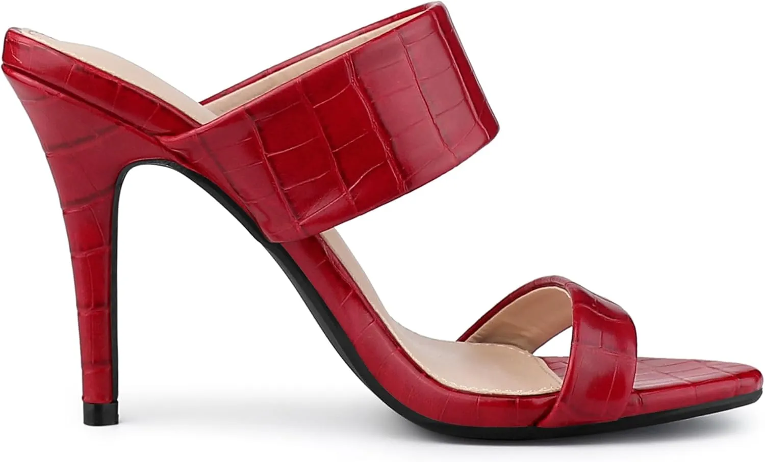Allegra K Women's Open Toe Stiletto Heel Slide Sandals