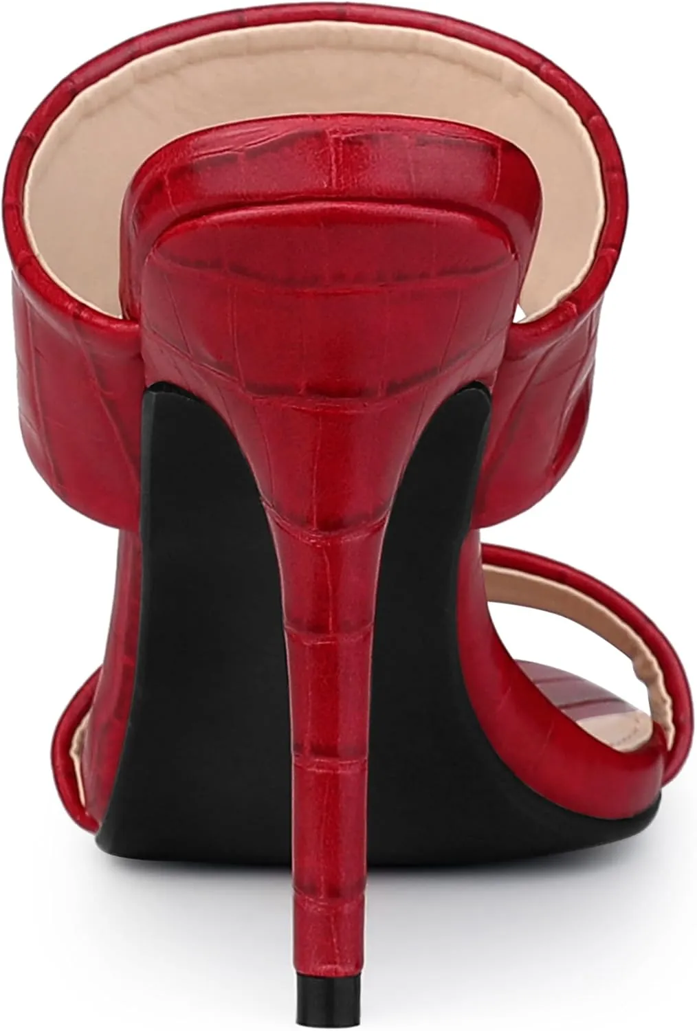 Allegra K Women's Open Toe Stiletto Heel Slide Sandals