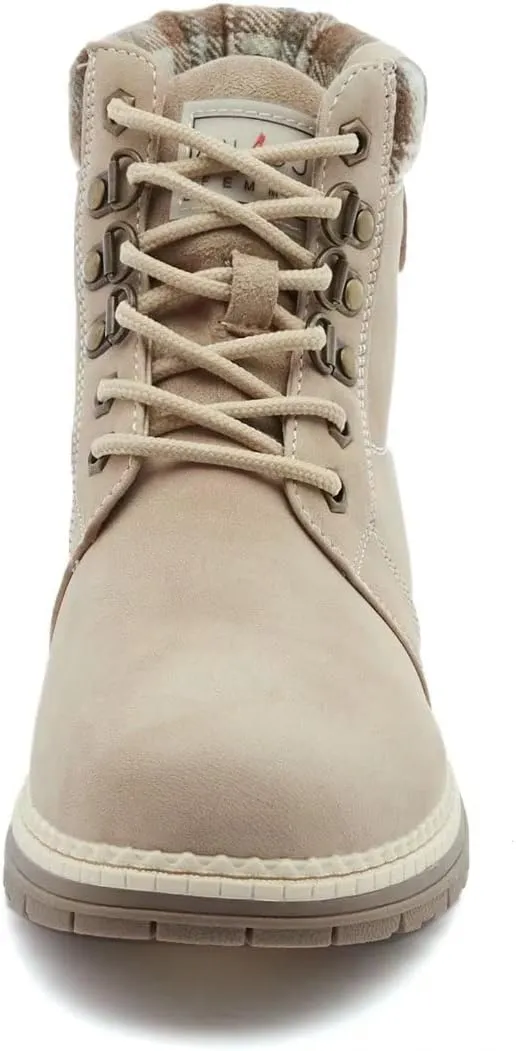 ANJOUFEMME Casual Winter Hiking Boots For Women - Womens Outdoor Snow Ankle Boots Waterproof Lightweight Lace up Fur Lined Walking Hiking Shoes