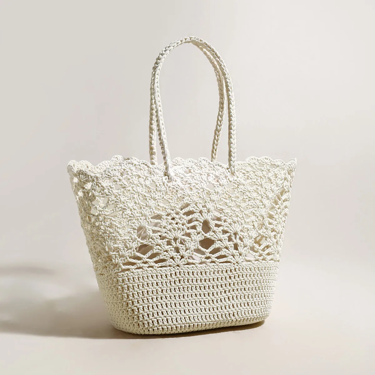 Artificial Intelligence (AI)  Bag Floral Streamlined Tote Crochet Beach