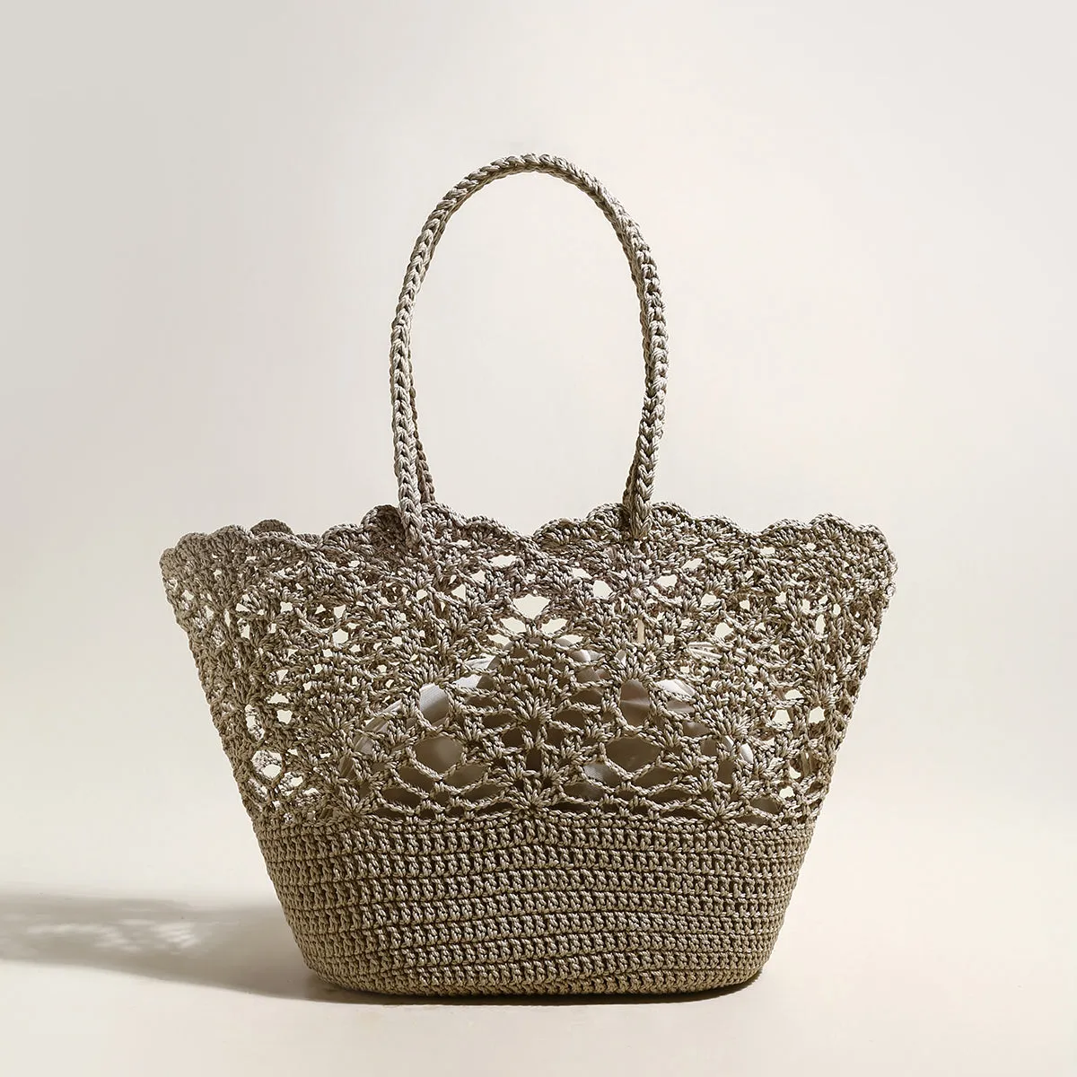 Artificial Intelligence (AI)  Bag Floral Streamlined Tote Crochet Beach