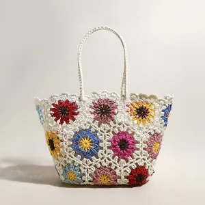 Artificial Intelligence (AI)  Bag Floral Streamlined Tote Crochet Beach