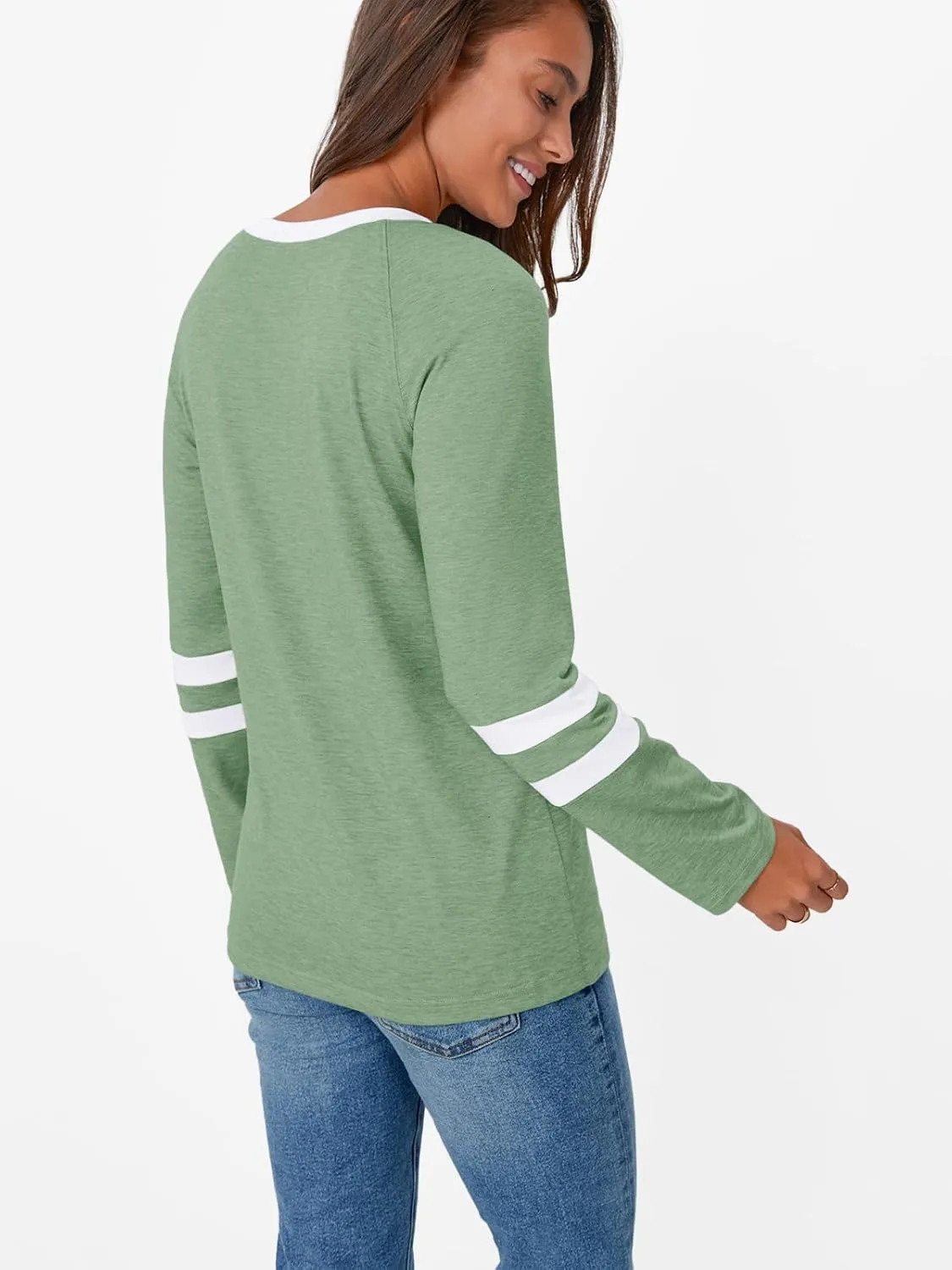 AUTOMET Womens Long Sleeve Shirts Color Block Casual Crewneck Tops Tshirt Basic Tee Fall Fashion Clothes Trendy Outfits