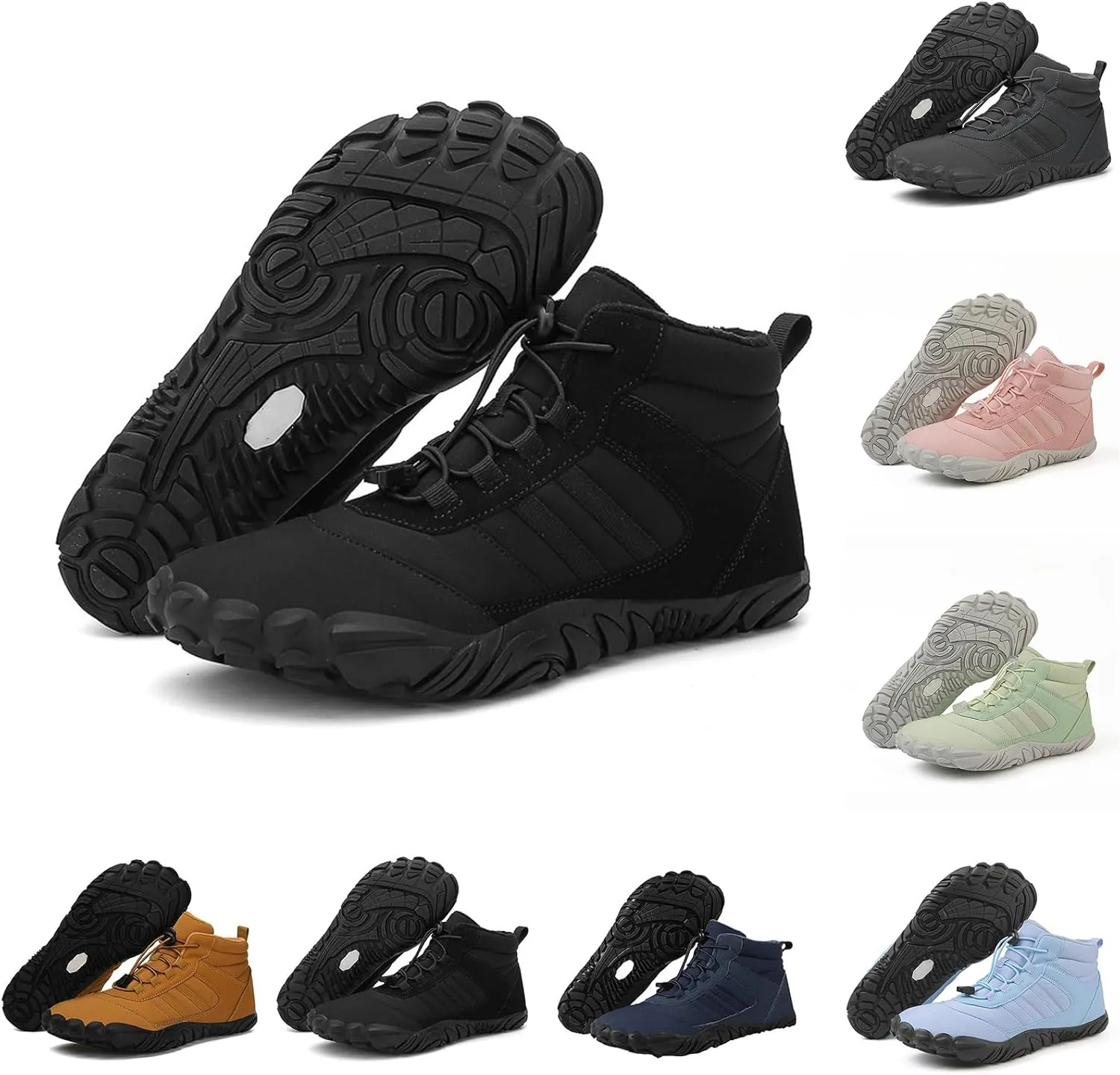Barefoot Shoes Winter,Snow Boots for Women & Men,Warm Fur Lined Waterproof Snow Sneakers Lightweight Non-Slip Snow Boots