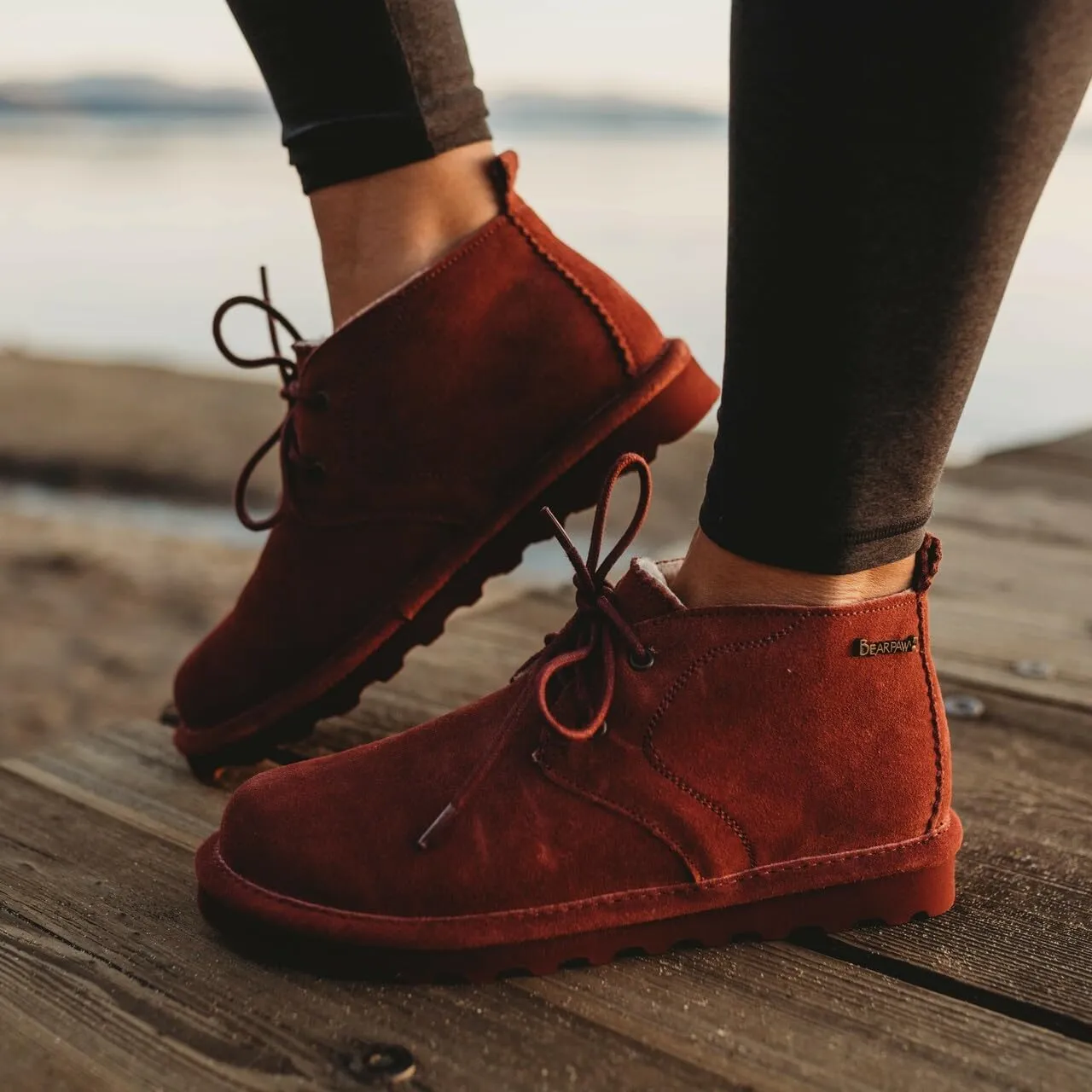 BEARPAW Womens Skye Suede Ankle Chukka Boots