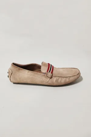 Beige Suede Loafers for Men