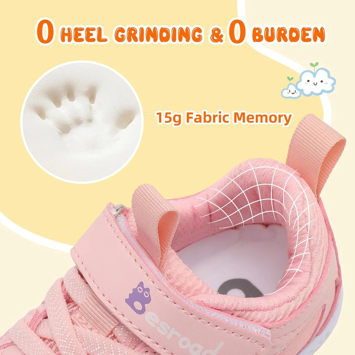 Besroad Toddler Shoes Boys Girls Barefoot Sneakers Kids Breathable Walking Shoes Lightweight Strap Non-Slip Sole Tennis Shoes