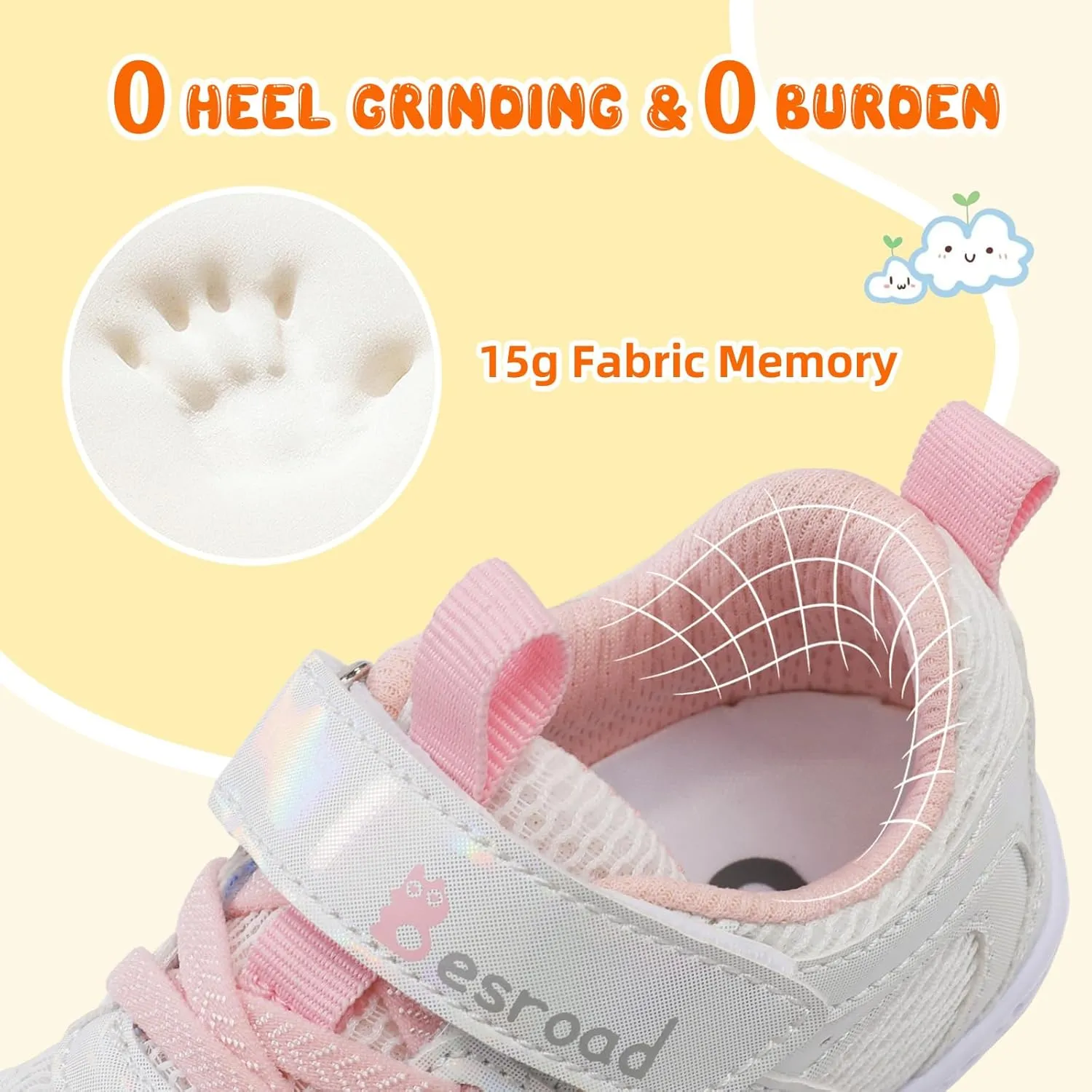 Besroad Toddler Shoes Boys Girls Barefoot Sneakers Kids Breathable Walking Shoes Lightweight Strap Non-Slip Sole Tennis Shoes