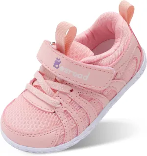 Besroad Toddler Shoes Boys Girls Barefoot Sneakers Kids Breathable Walking Shoes Lightweight Strap Non-Slip Sole Tennis Shoes