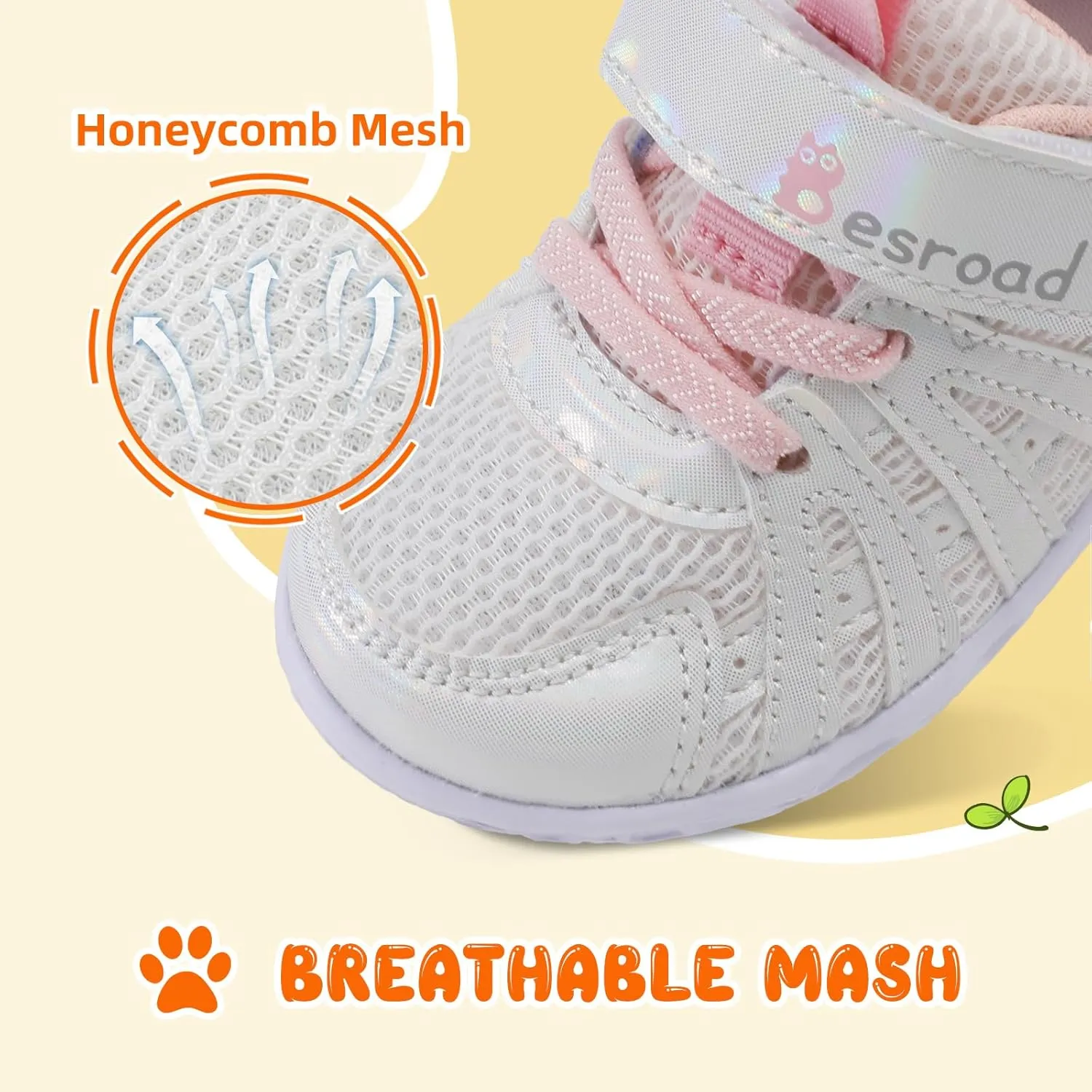 Besroad Toddler Shoes Boys Girls Barefoot Sneakers Kids Breathable Walking Shoes Lightweight Strap Non-Slip Sole Tennis Shoes