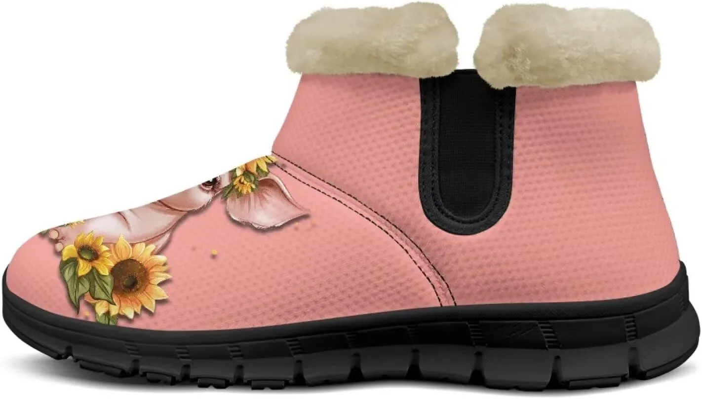 Binienty Warm Snow Boots for Women Winter Slip On Ankle Booties for Outdoor Travel