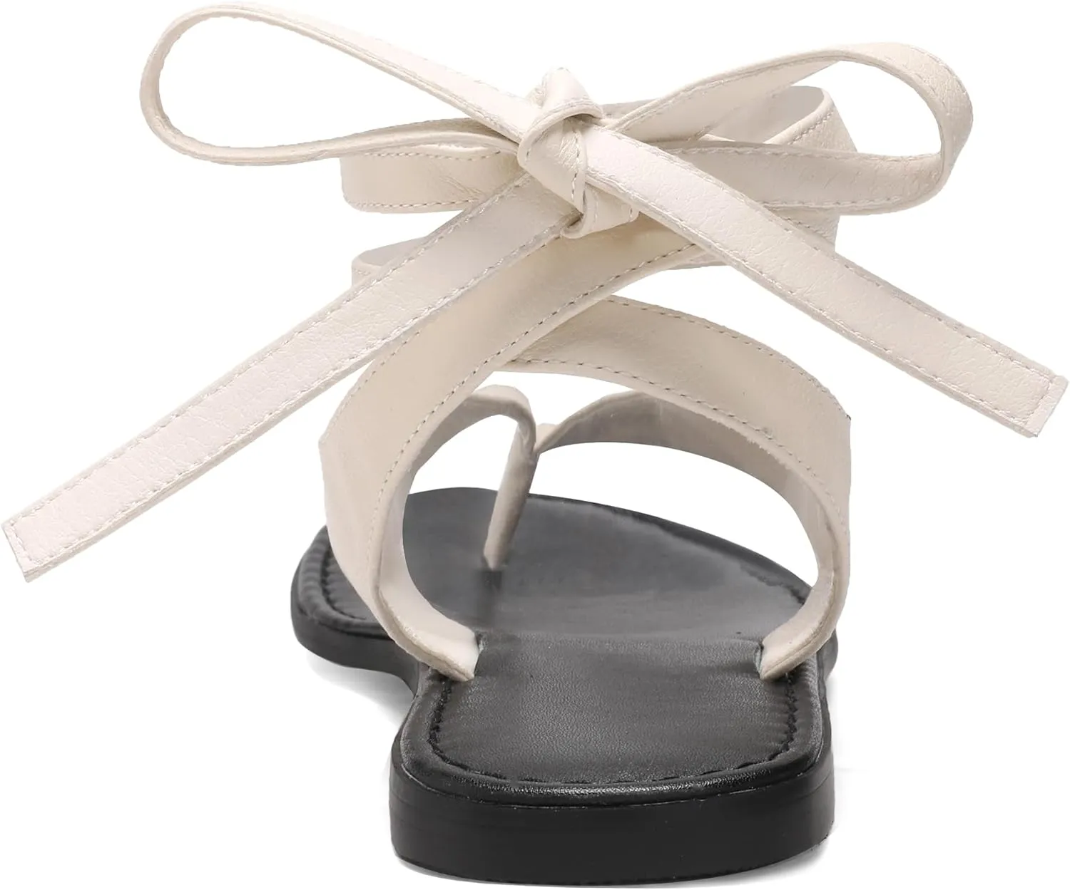 Black Ankle Strappy Thong Sandals for Women Cute Suede Flat Sandals Ladies Summer Dressy Beach Flip Flops Sandals