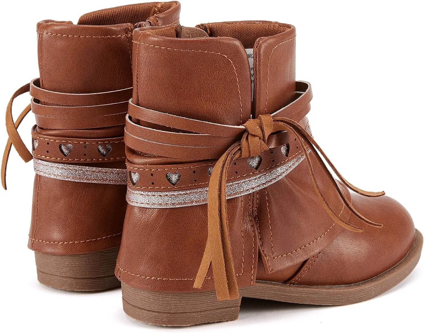 BMCiTYBM Toddler Little Girls Cowboy Cowgirl Boots Kids Pointed Toe Western Boots Mid Calf Side Zipper Riding Shoes for All Seasons (Toddler/Little Kid)