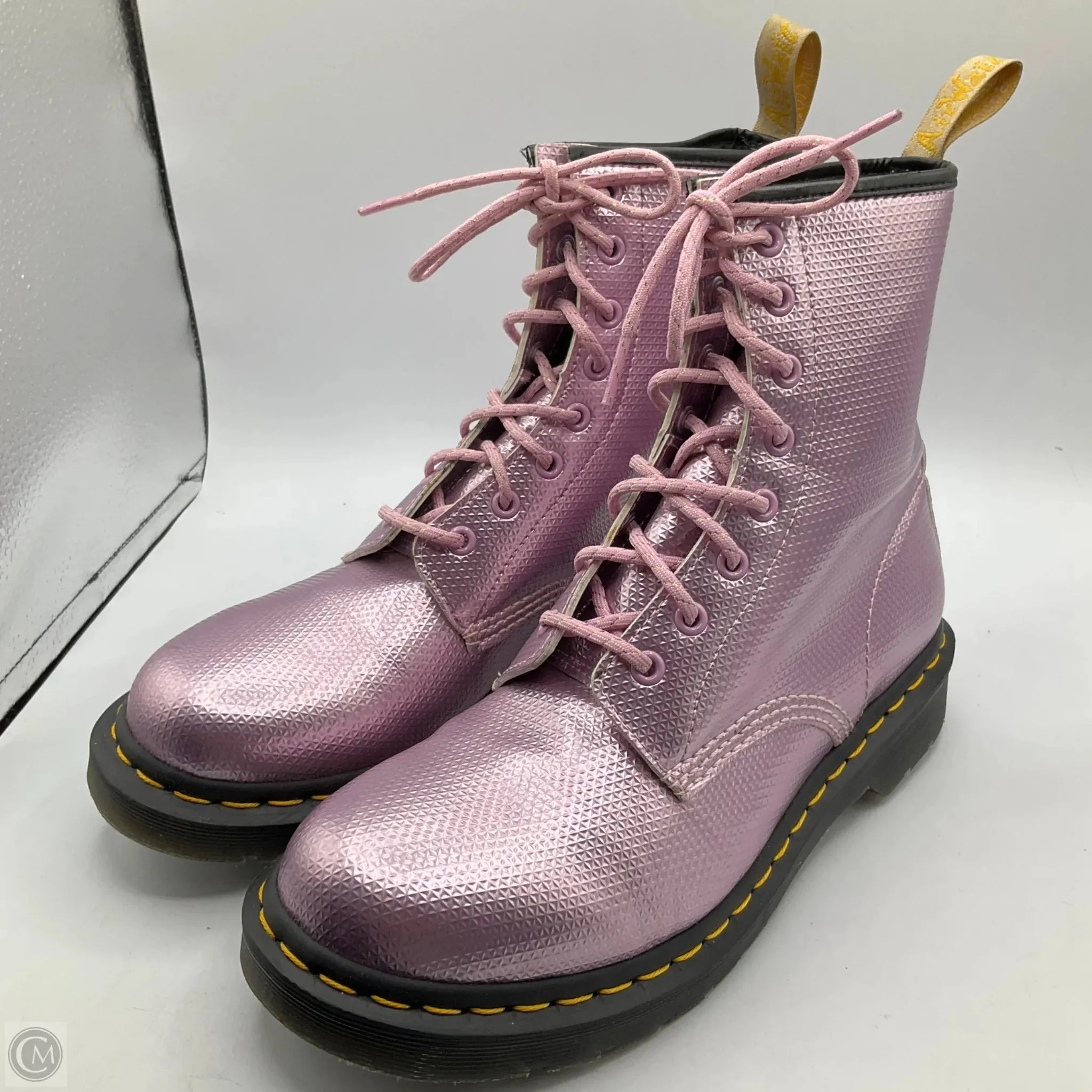 Boots Ankle Flats By Dr Martens In Purple, Size: 10