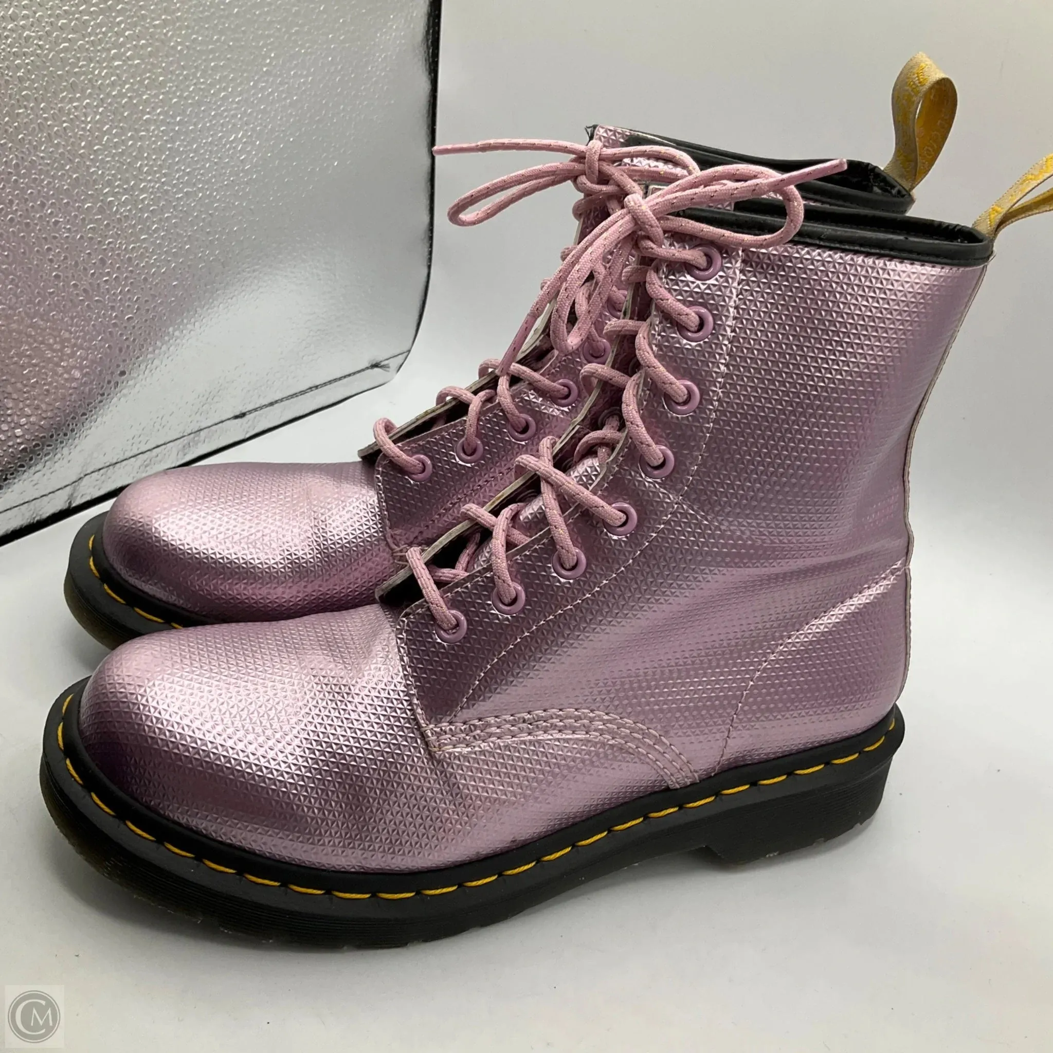 Boots Ankle Flats By Dr Martens In Purple, Size: 10