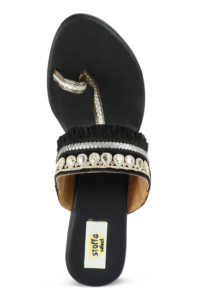 Border Tassel 1" Flats Black