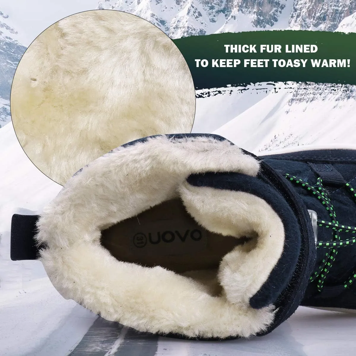 Boys Snow Boots Boys Winter Boots for Kids Waterproof Winter Snow Boots for Boys Warm Fur Lined Slip Resistant Outdoor (Toddler/Little Boys)