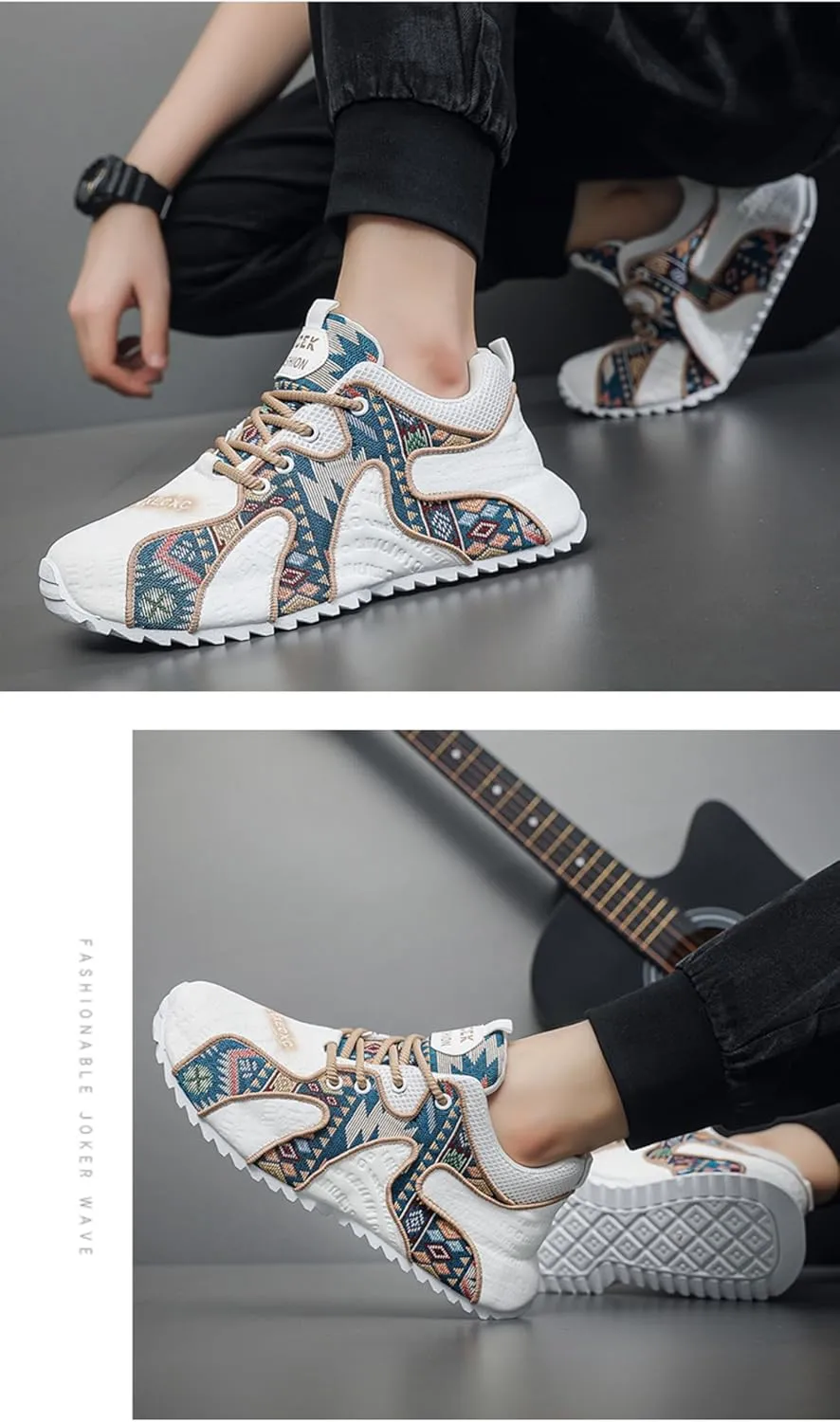 Canvas Boho Sneakers with Cloud-Like Comfort Bohemian Hand-Embroidered Accents for Daily Outfits & Festival Ready
