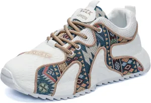 Canvas Boho Sneakers with Cloud-Like Comfort Bohemian Hand-Embroidered Accents for Daily Outfits & Festival Ready