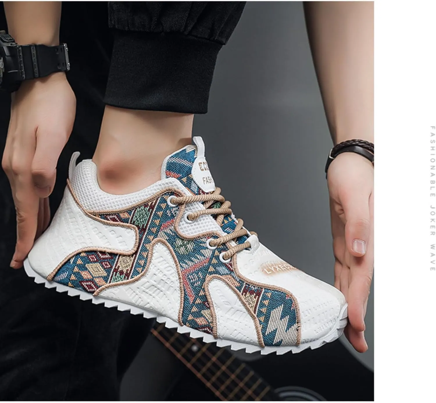 Canvas Boho Sneakers with Cloud-Like Comfort Bohemian Hand-Embroidered Accents for Daily Outfits & Festival Ready