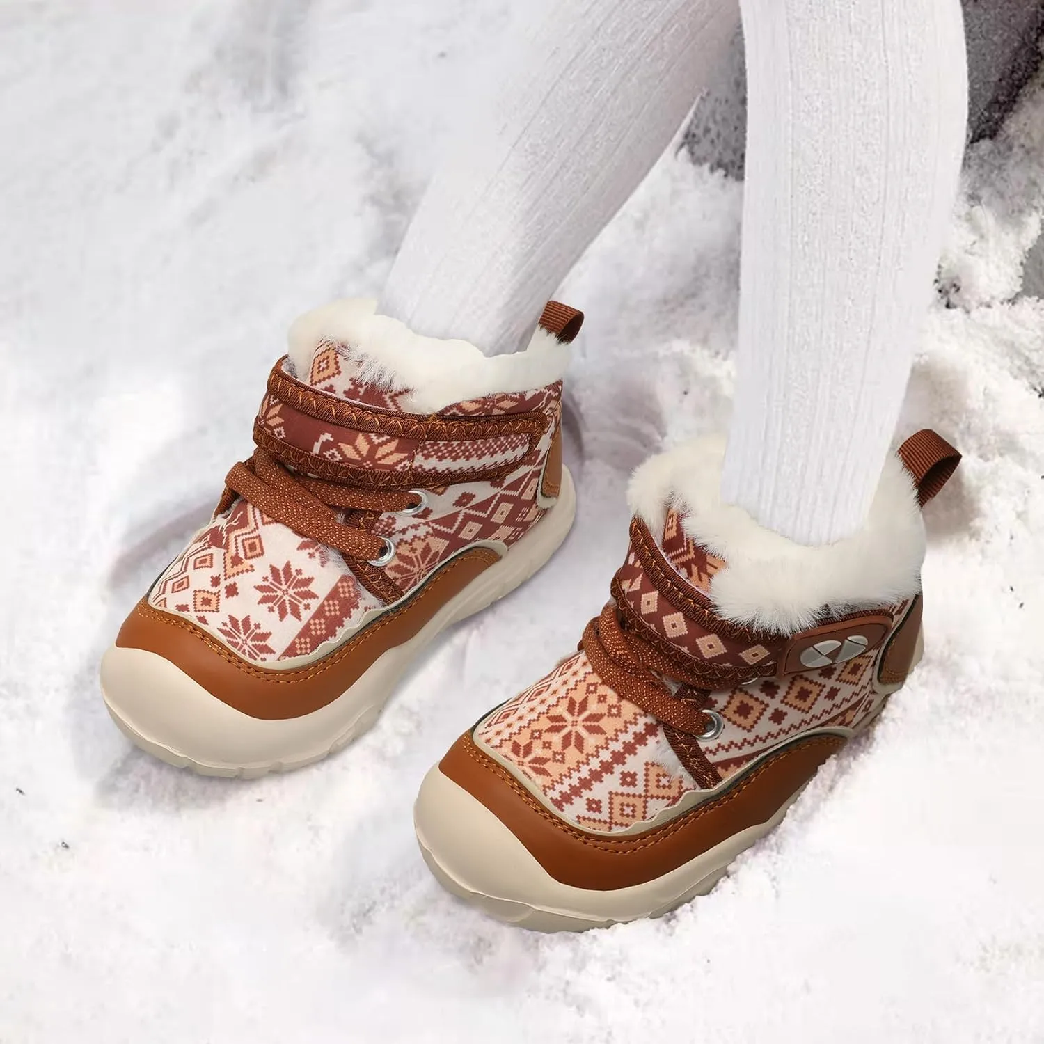 Centipede Demon Toddler Boots Boys Girls Winter Boots Waterproof Fleece Kids Snow Boots Faux Fur Booties Warm Walking Shoes for Indoor Outdoor