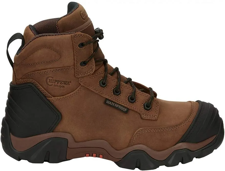 Chippewa Men's Atlas Cross Terrain 6" Waterproof Composite Toe Hiker Work Boot - EH Rated, Slip-Resistant Leather Work Boots for Men