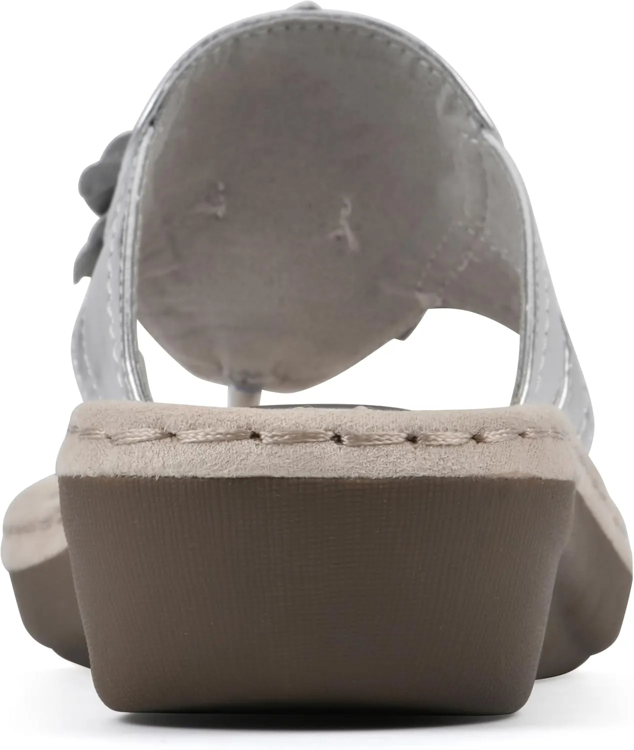 CLIFFS BY WHITE MOUNTAIN Women's Cassia Mini Wedge Flower Flip Flop Sandal