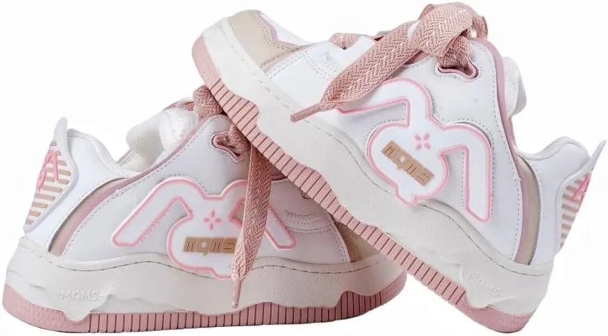 Cloud Sole Sneakers Women & Girls - Retro Y2K Rabbit Pattern Kawaii Chunky Platform Shoes for Road Trips, Beach Travel & Café Dates, Comfy Streetwear, Back to School, Birthday Gifts