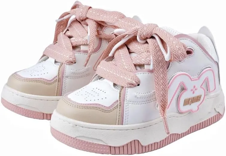 Cloud Sole Sneakers Women & Girls - Retro Y2K Rabbit Pattern Kawaii Chunky Platform Shoes for Road Trips, Beach Travel & Café Dates, Comfy Streetwear, Back to School, Birthday Gifts