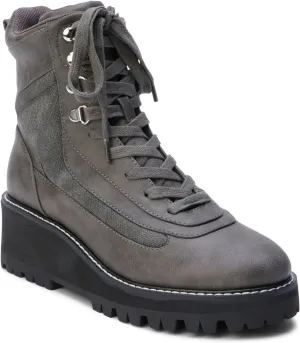 Coconuts by Matisse Womens Summit Round Toe Lace Up Hiking Casual Boots Ankle Low Heel 1-2" - Grey - Size 6.5 M
