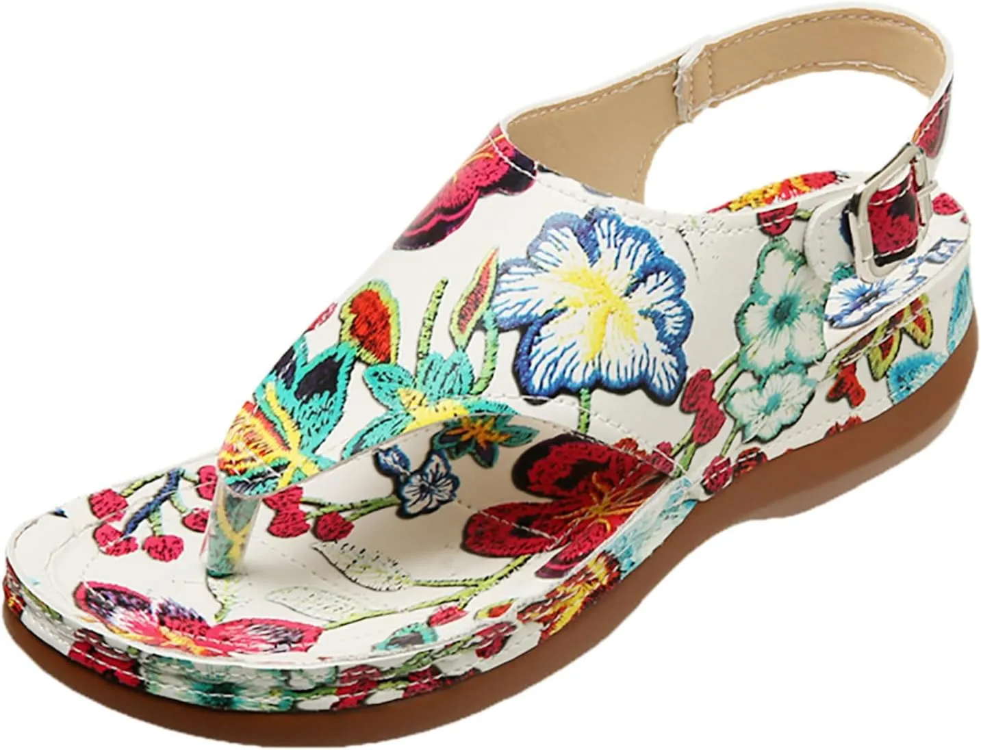 Color Block Dressy Flat Sandals for Women Beach Graphic Work Office Spring Casual Summer Flip Flops Ladies 2024 Falt