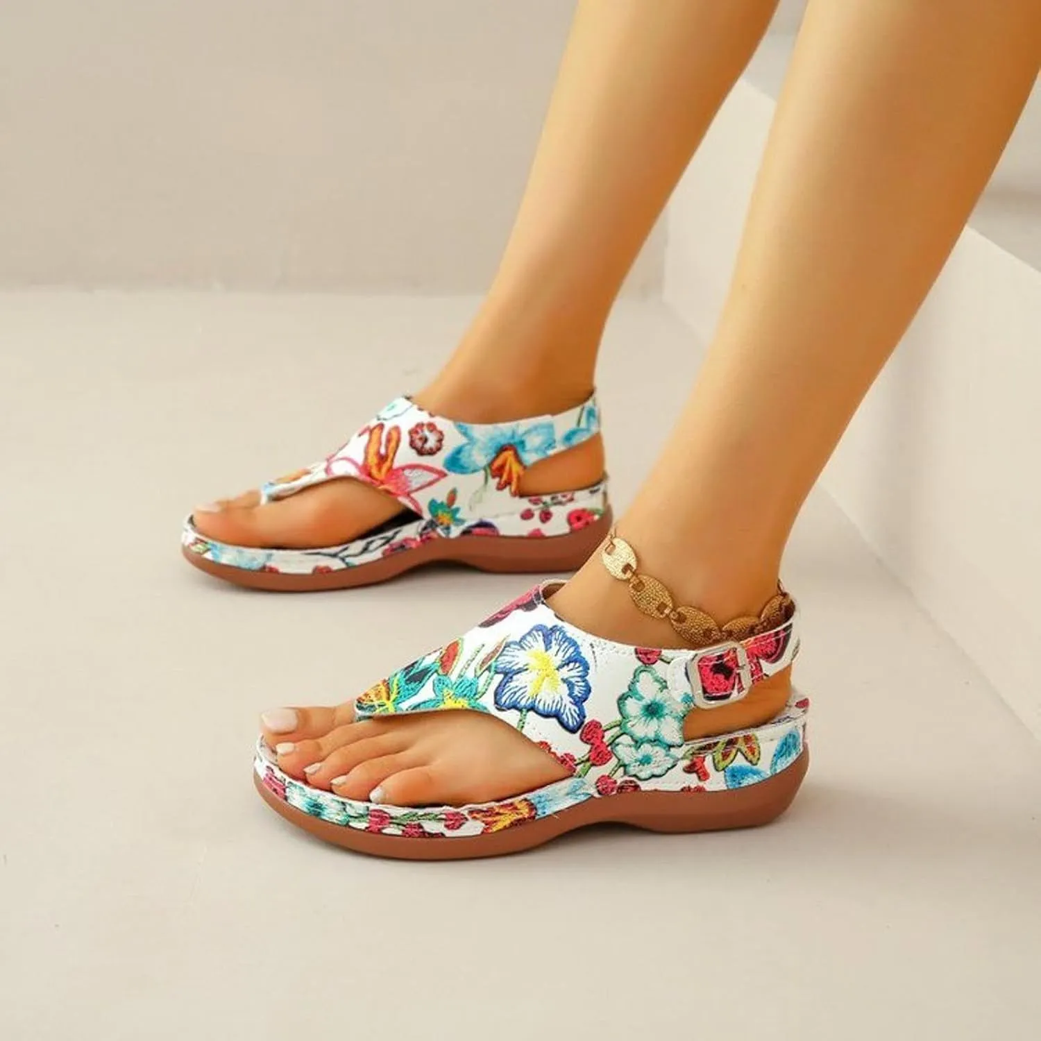 Color Block Dressy Flat Sandals for Women Beach Graphic Work Office Spring Casual Summer Flip Flops Ladies 2024 Falt