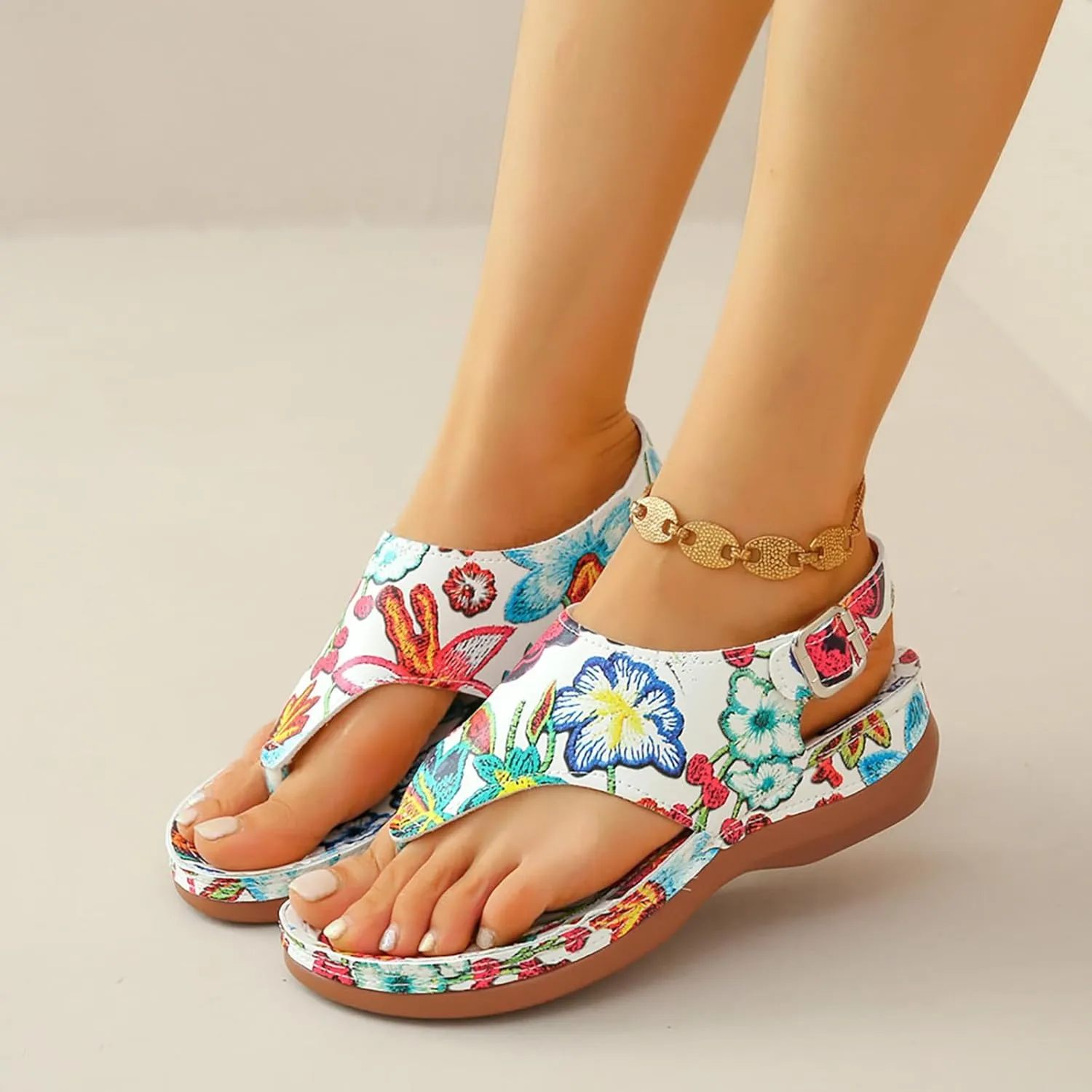 Color Block Dressy Flat Sandals for Women Beach Graphic Work Office Spring Casual Summer Flip Flops Ladies 2024 Falt