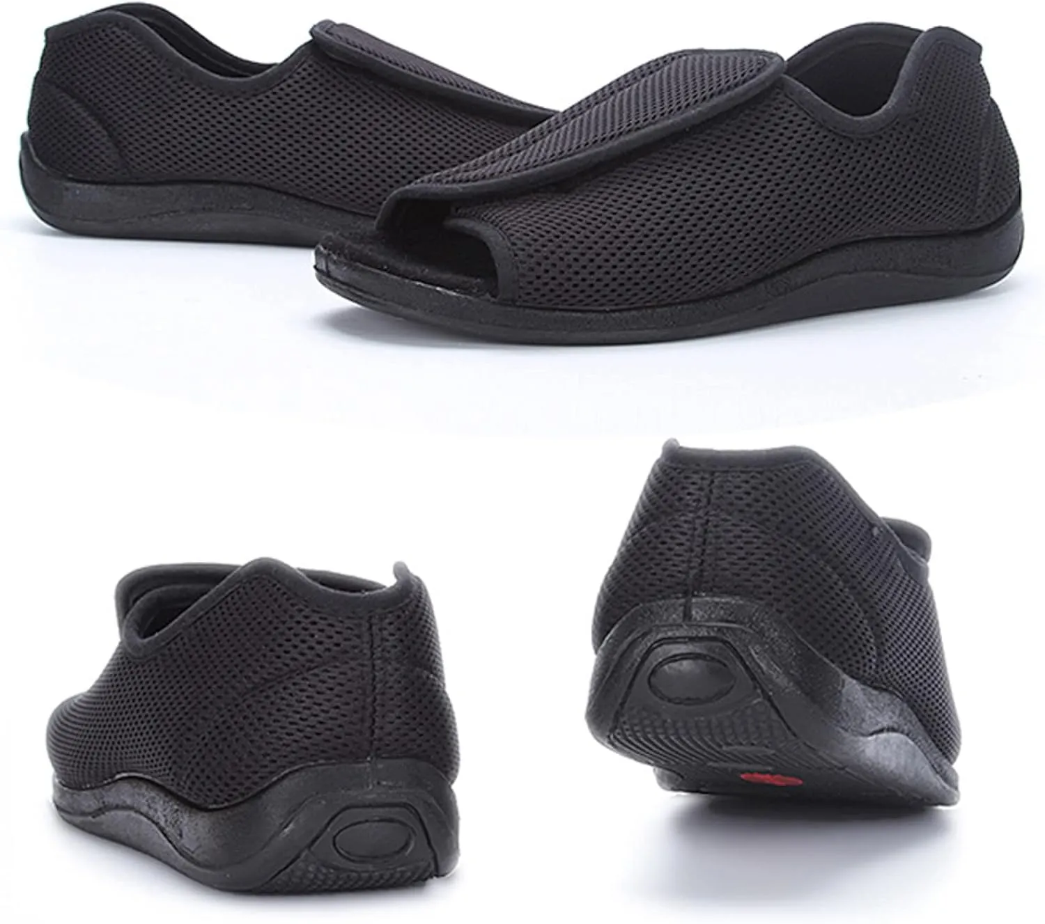 Comfortable Casual Arch Support Sneakers，Summer Extra Wide Open Toe Sandals, Adjustable Arthritis Edema Slippers for Seniors,Brown,45