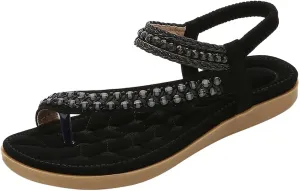 Comfortable Sandals for Women Summer Dressy Walking Flats Shoes T-Strap Bohemian Casual Flip Flops Beach Thong Sandal