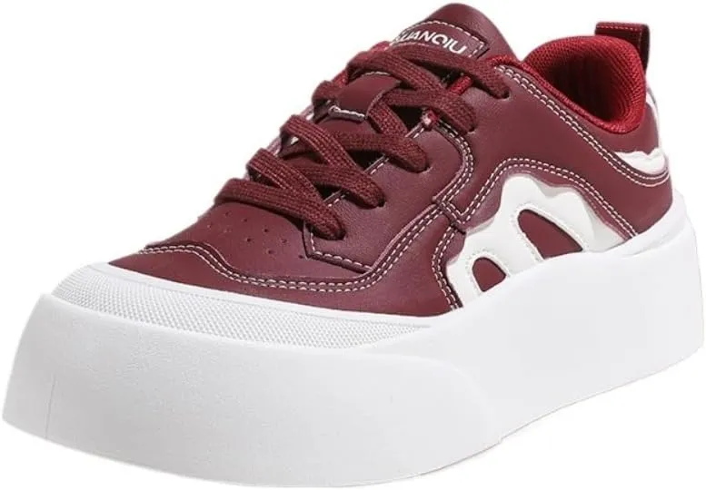 Cream Korean Chunky Sneakers, Kawaii Academy Style, White Cloud Sole with Hidden Heel Lift, Athletic Shoes for Women Outfit for Travel, Trendy Gift for Daughter